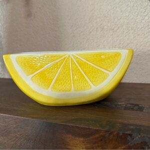 Lemon wedge planter 7.5" kitchen decor centerpiece bright yellow summer spring